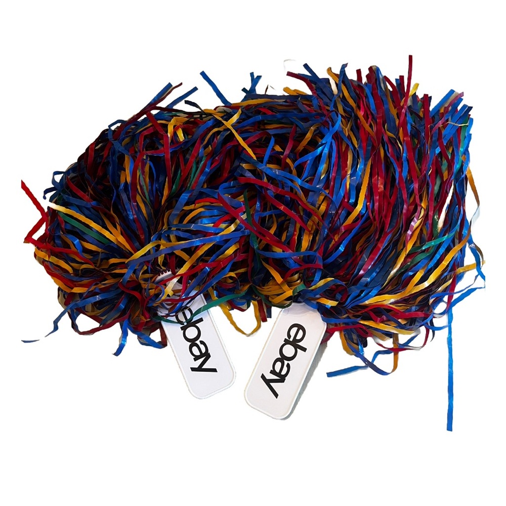 eBay Open Logo Pom Poms 2023 eBayana Swag 16" Multicolor Set of 2 Collectible